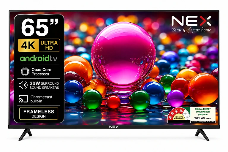 NEX13-165  cm (65 inch) Frameless Series 4K UHD QLED WebOS