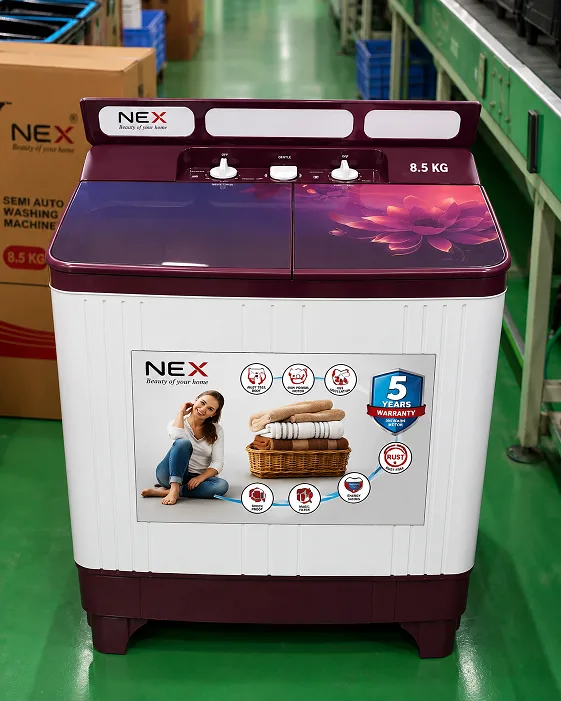 NEX05 11.5 kg Semi-Automatic Top Load Washing Machine With Magic Filter (Aqua Wash, MAROON)