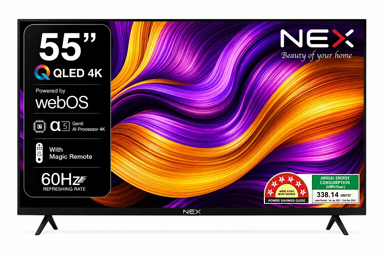 NEX15-139 cm (55 inch) 4K QLED Ultra HD Smart LED TV (WebOS) Frameless Series